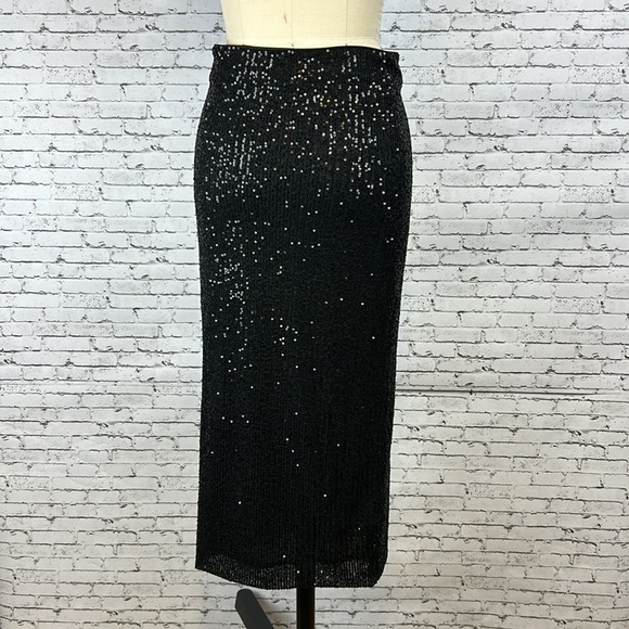 Wayf | black sequin pencil skirt for special occasion size S - Picture 5 of 9